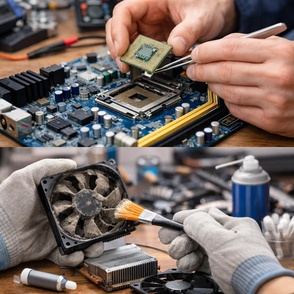 motherboard cpu repair dust fan service